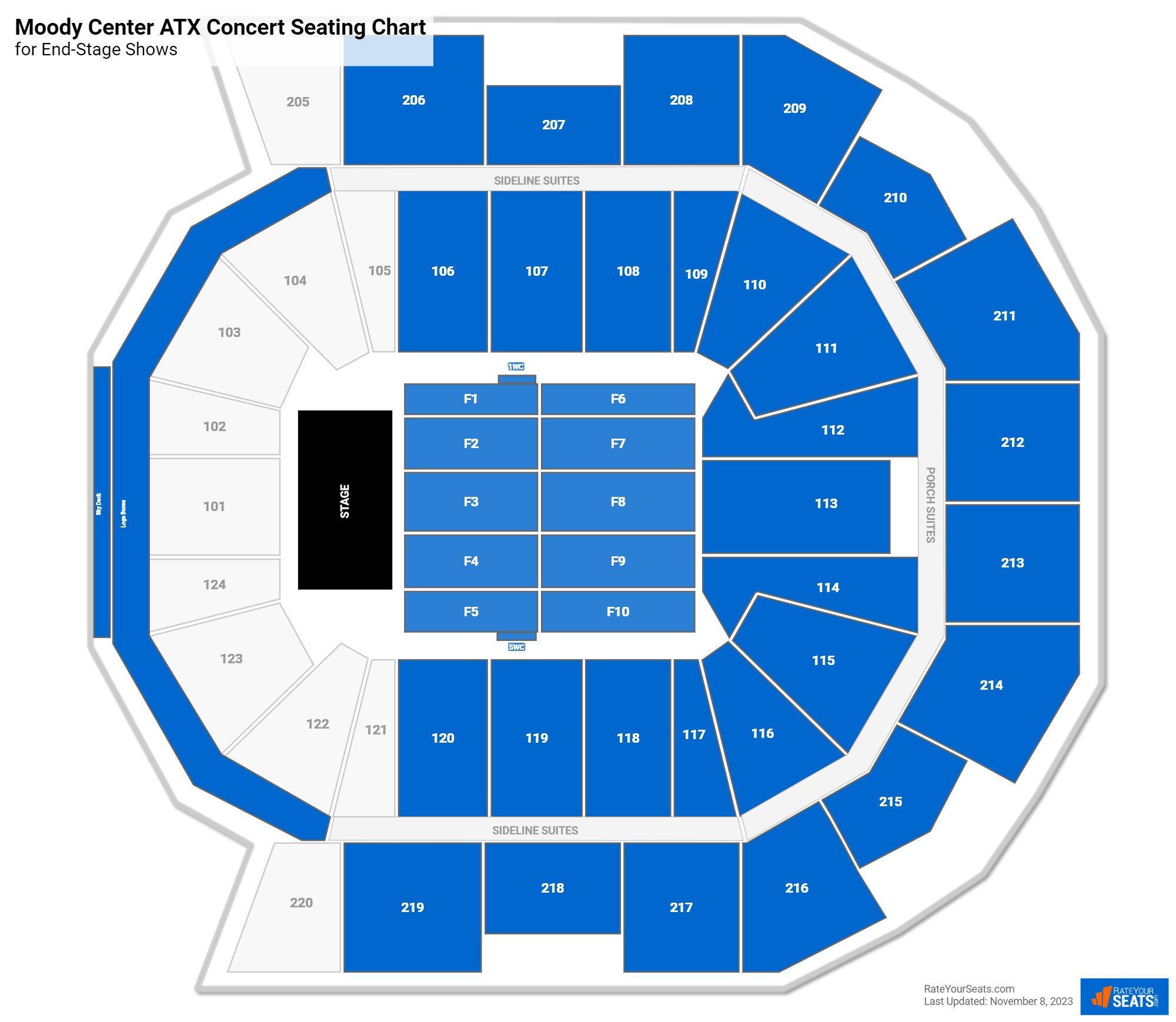 moody center atx seating chart Austin